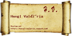 Hengl Valéria névjegykártya